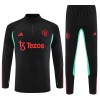 Manchester United Sweat d'Entraînement Quarter-Zip 2023-24 Noire Pour Enfant